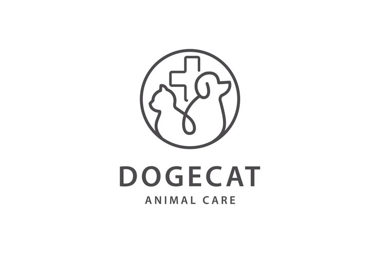 animal pet care logo design template