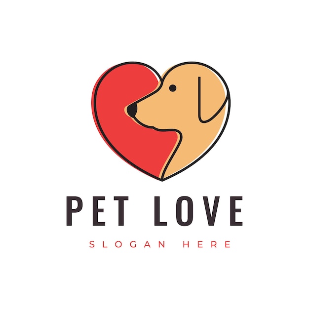 동물 애완 동물 사랑 포유 동물 강아지 키티 친화적 인 로고 디자인 벡터 그래픽 일러스트를 채택