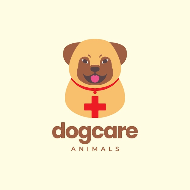 Animal pets dog puppy healthcare clinic mascot cute cartoon logo design vector