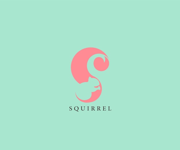 Animal pictogram squirrel logo design vector illustration