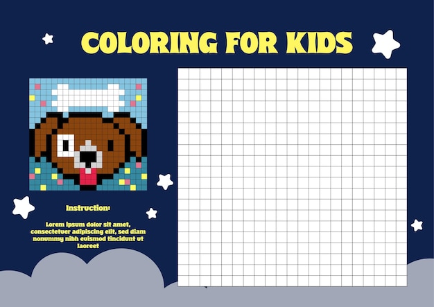 Пиксельные раскраски животных для детей2