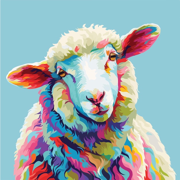 Вектор Животные поп-арт овцы