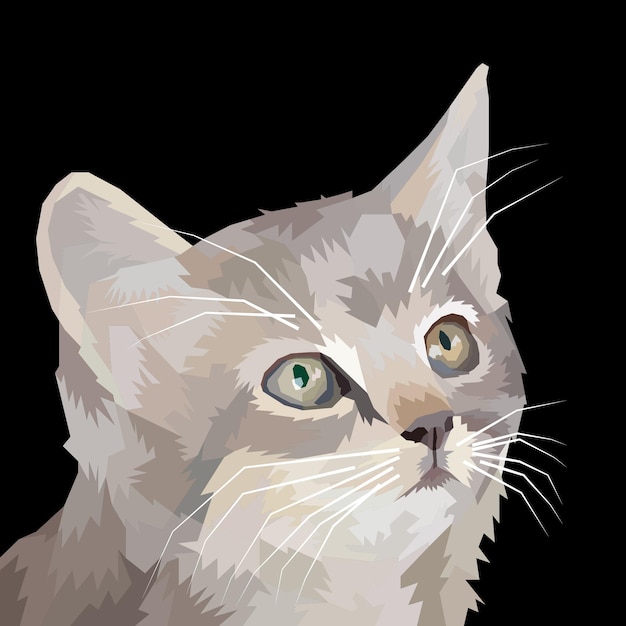 アニマルプリント猫ポップアート肖像画孤立した装飾