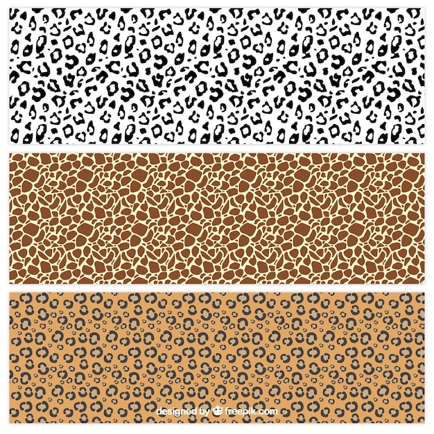 Vector animal prints patterns collection