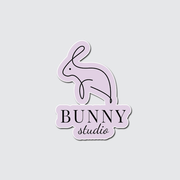 Animal retro badge studio logo template