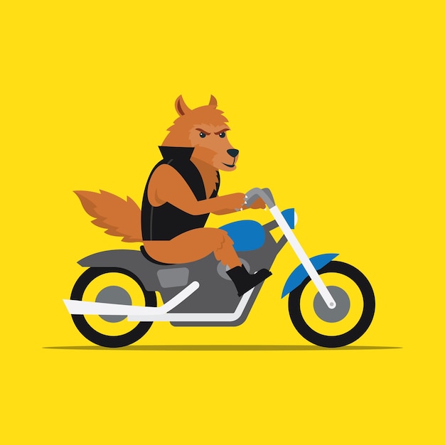 Animal riding a motorbike