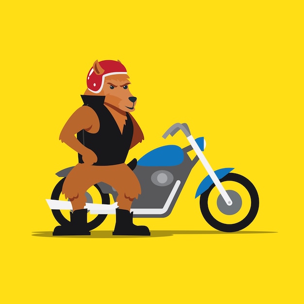 animal riding a motorbike