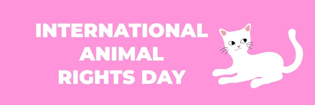 Animal rights day vector banner. International day of animal rights concept