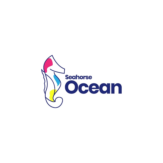 Животное морское существо биота морской конек линии искусства абстрактный минималистский дизайн логотипа векторная икона