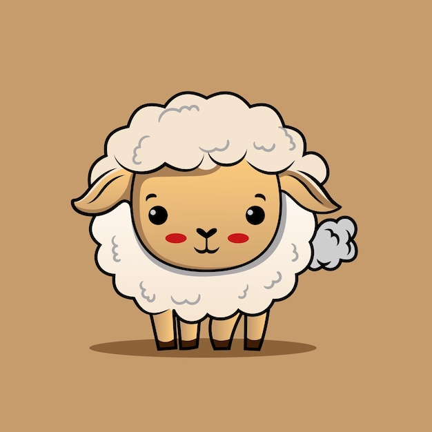 Animal sheep cartoon character design Suitable for Ramadan Eid al fitr and Eid al Adha decoration