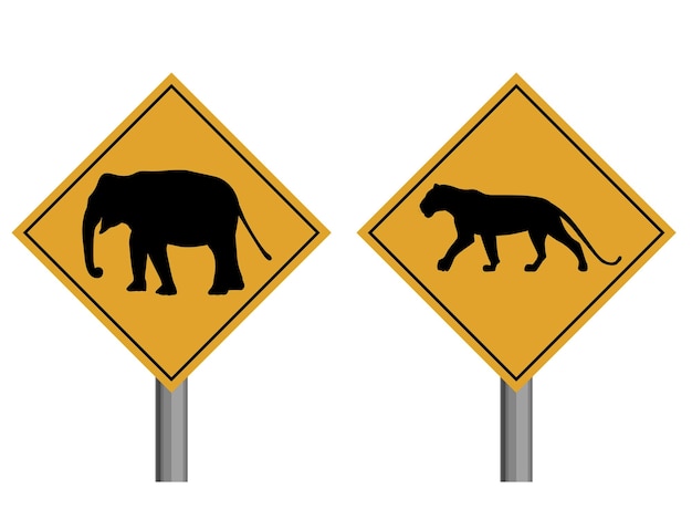 animal sign board, Animal crossing road board sign