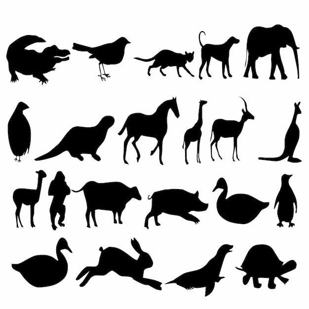 animal silhouette black vector