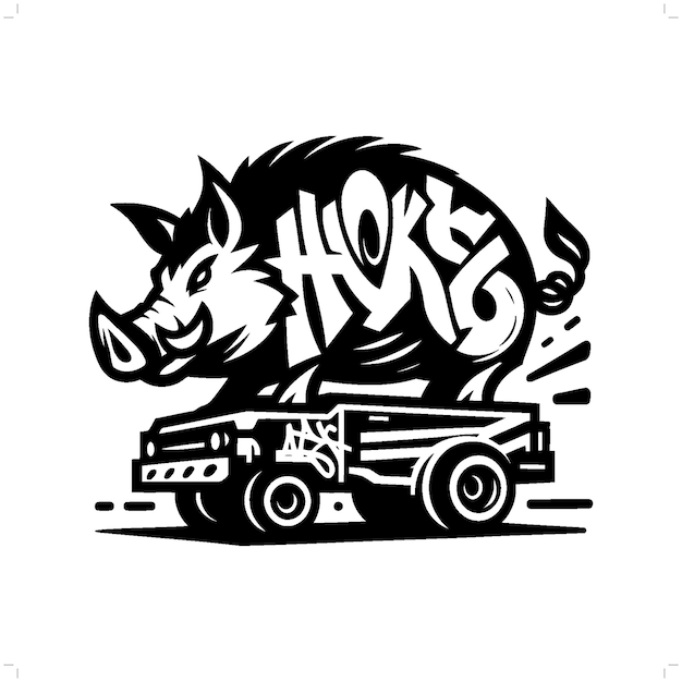 Vettore animal silhouette in graffiti tag hip hop street art typography illustration