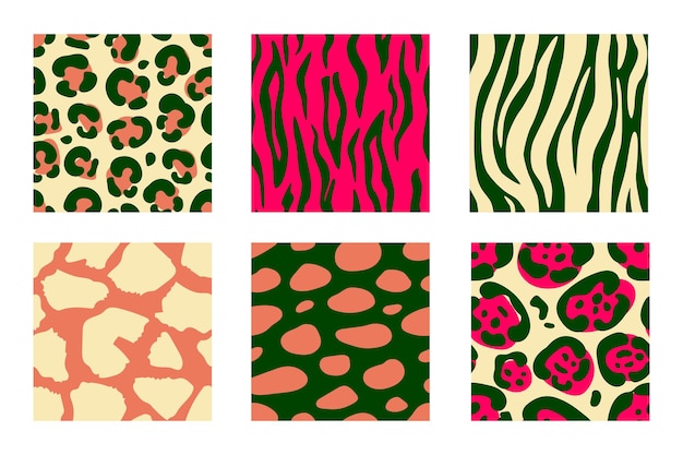 ベクトル トレンディなピンクとグリーンの動物の皮のパターン