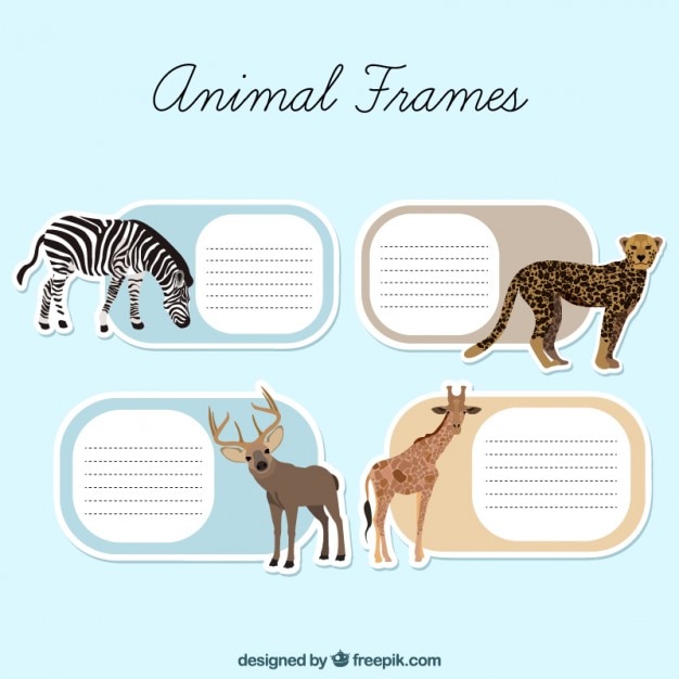 Animal text boxes labels