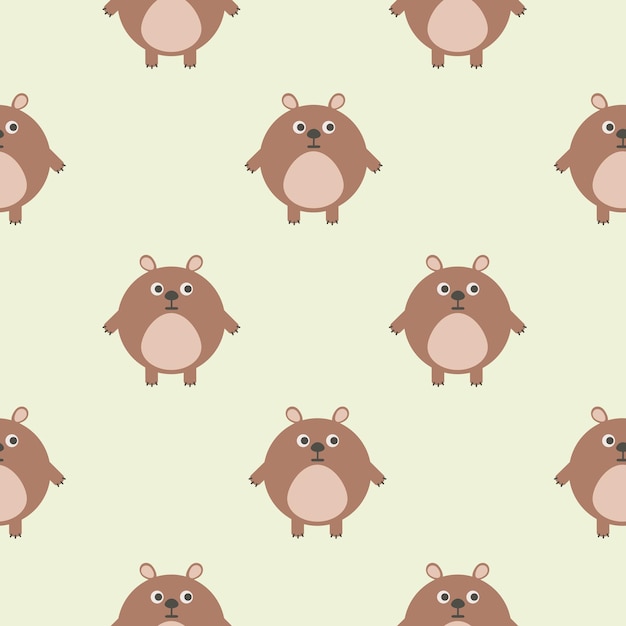 Animal vector cartoon bear seamless pattern