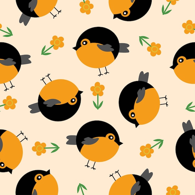 Animal vector orange bird pattern