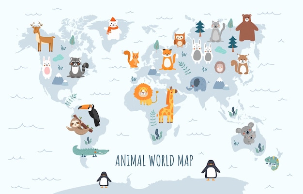 Animal world map