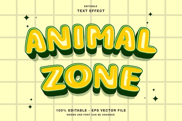 Vector animal zone editable text effect