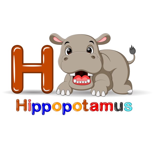 動物のアルファベット：hはhippoです