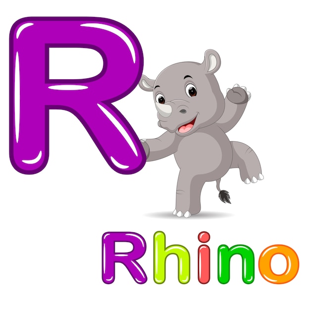 동물 알파벳 : R은 Rhino 용