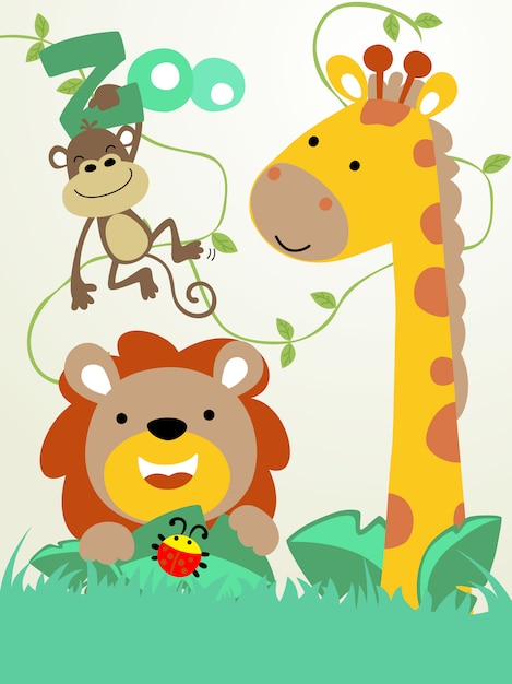 Animals cartoon in jungle