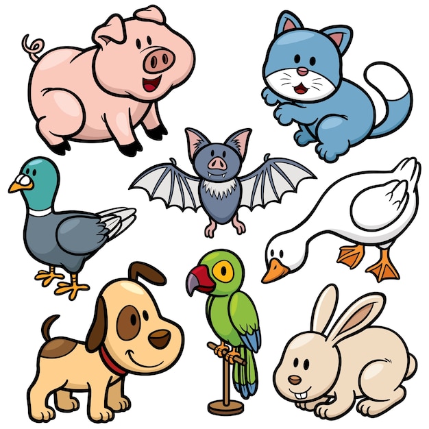 Animals cartoon set