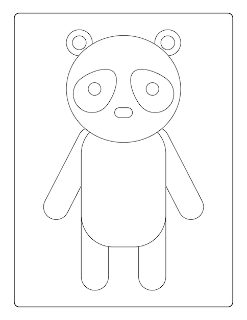 Вектор Животные раскраски для детей с милыми животными черно-белый рабочий лист