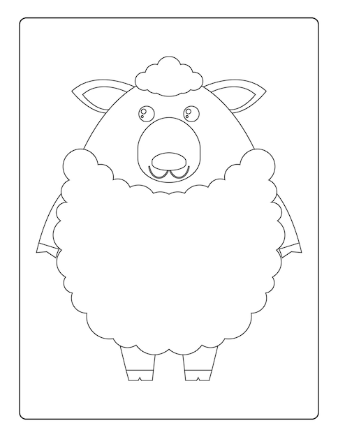 Vector animals coloring pages for kids with cute animals black and white activity worksheet