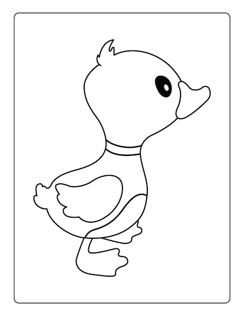 Animals Coloring Pages for kids with cute animals black and white activity worksheet