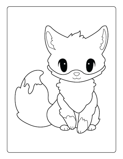 Animals Coloring Pages for kids with cute animals black and white activity worksheet