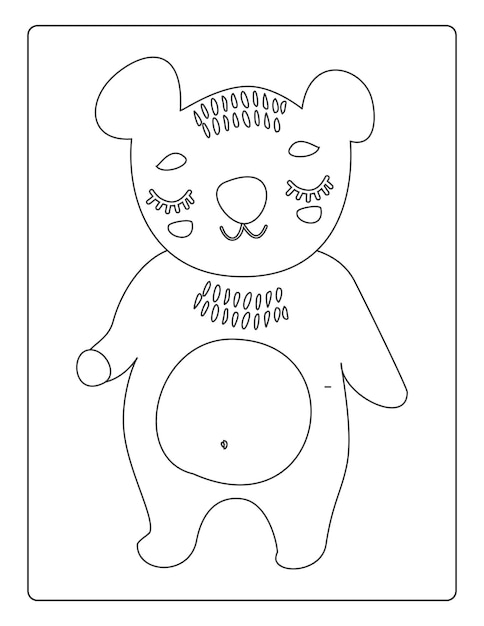 Animals Coloring Pages for kids with cute animals black and white activity worksheet