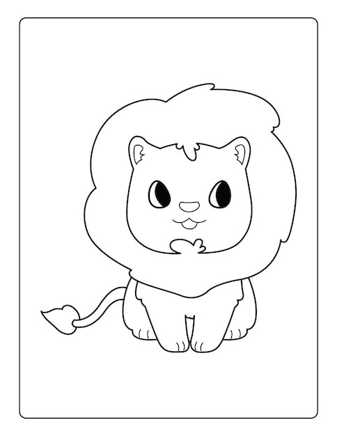 Animals Coloring Pages for kids with cute animals black and white activity worksheet