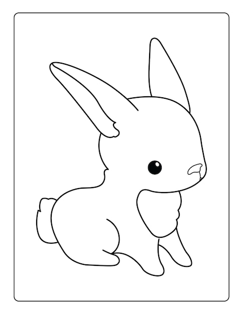 Animals Coloring Pages for kids with cute animals black and white activity worksheet