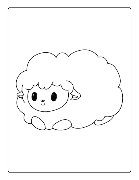 Animals Coloring Pages for kids with cute animals black and white activity worksheet