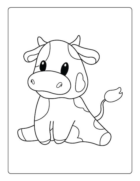 Animals coloring pages for kids with cute animals black and white activity worksheet