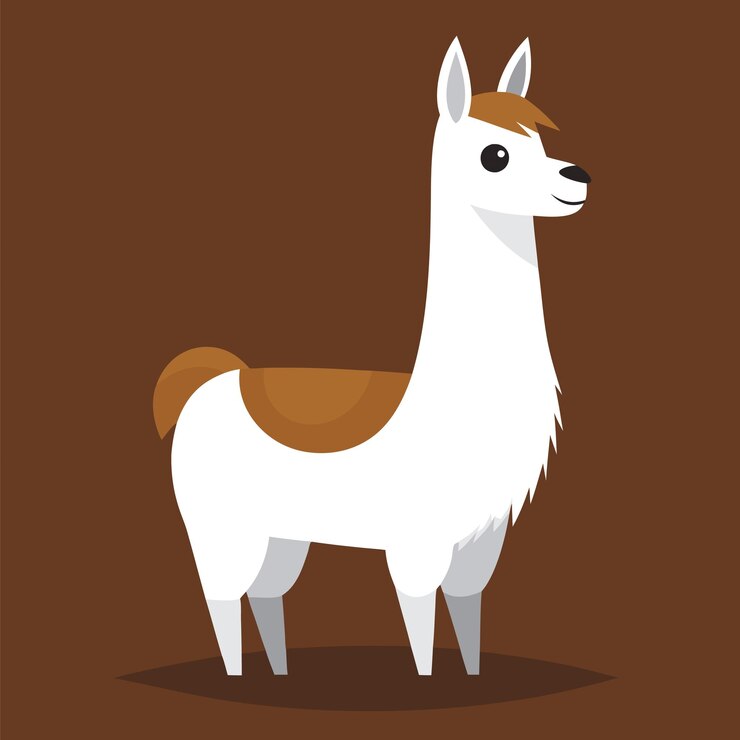 Vector animals concept llama in flat png vector illustration geometric abstract design