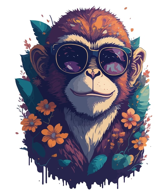 Animals floral Tshirts artwork