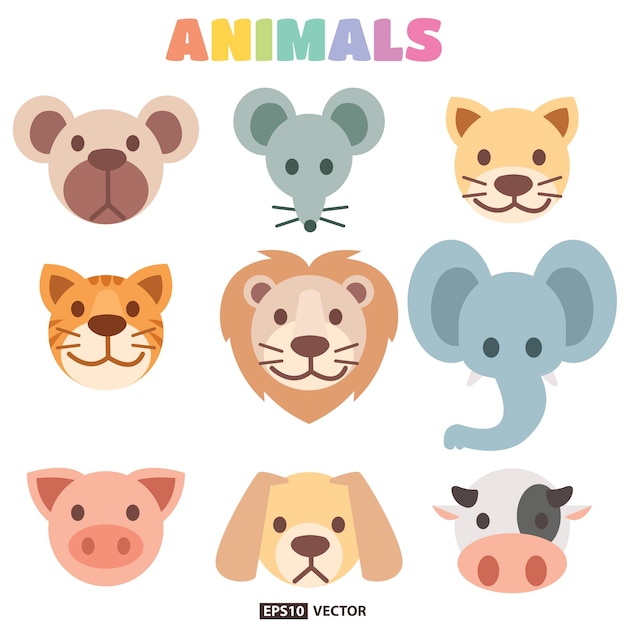 Animals head collection