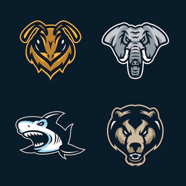 Animals mascot gaming logo for esport team