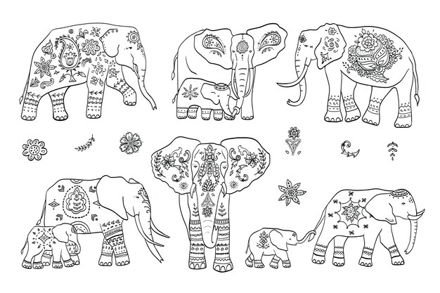 Vector animals of north america vector illustrations set