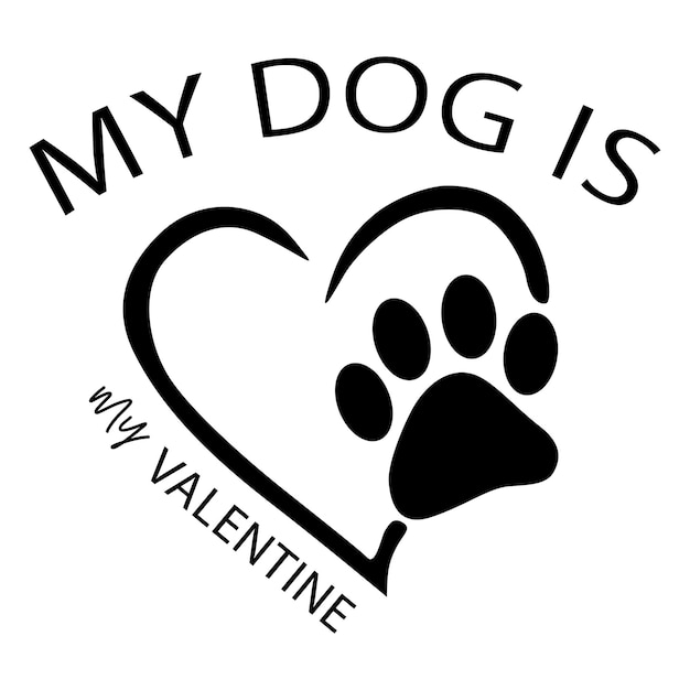 Animals paw print symbol with heart