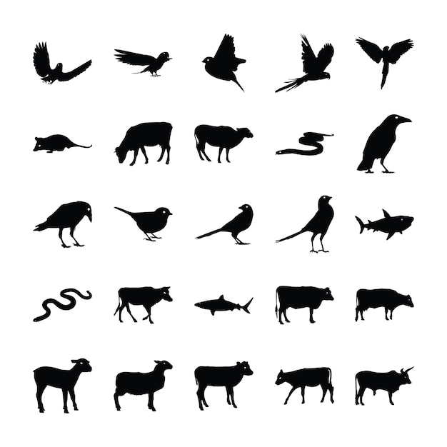 Vector animals pictograms pack