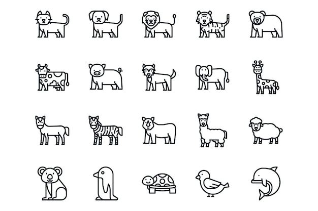 Premium Vector | Animals symbol set