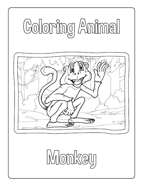 Animals A to Z coloring pages for kids with cute animals black and white activity worksheet