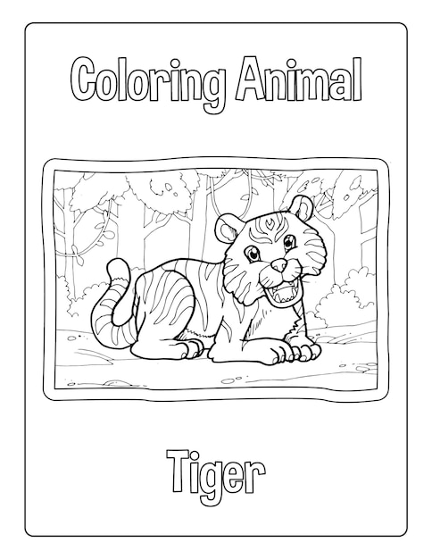 Animals A to Z coloring pages for kids with cute animals black and white activity worksheet