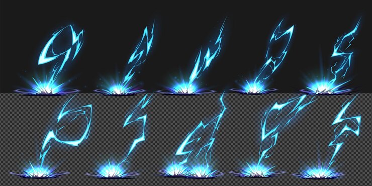 Vector animated lightning effects collection