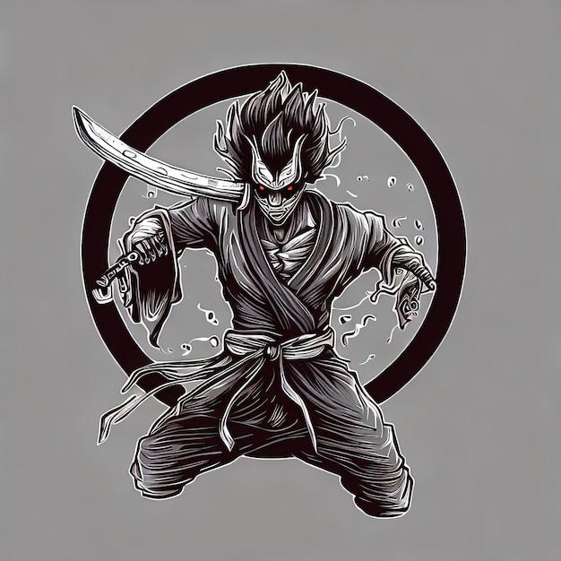 Animated Martial Art Game Character Vector Animation