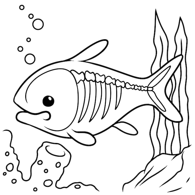 Animated xray fish to color