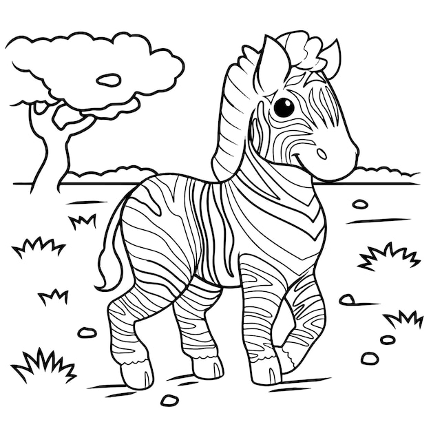 Animated zebra coloring